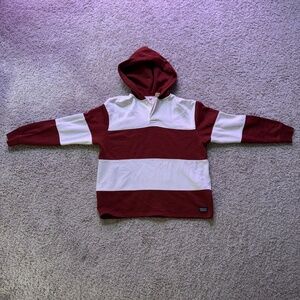 striped button-up hoodie